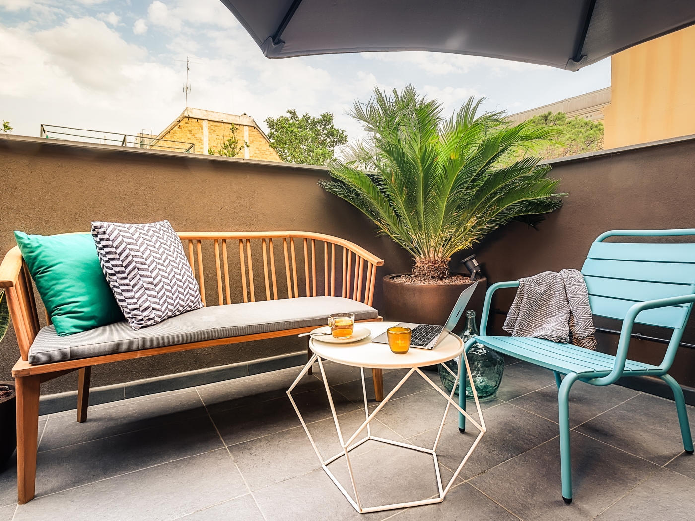 Moderno y elegante apartamento por meses con terraza compartida en el centro - My Space Barcelona Apartamentos